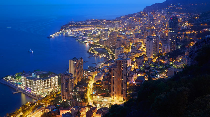 Night view of Monaco