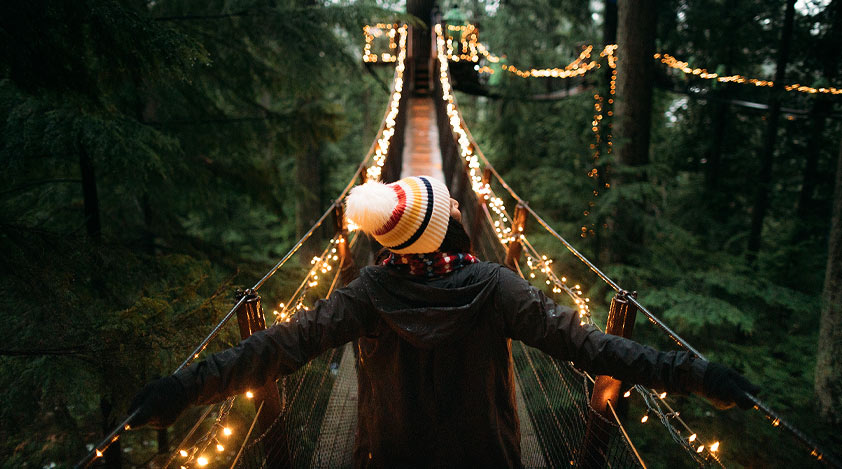 The Capilano Suspension Bridge during winter
