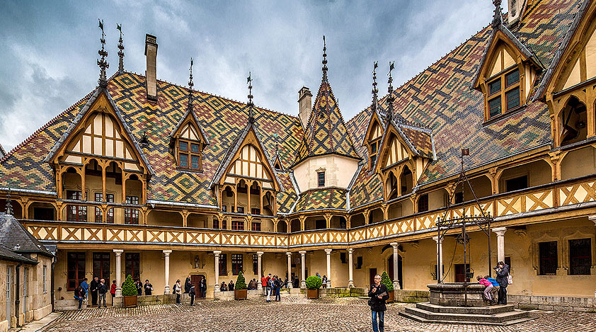 The historic Hospices de Beaune in Beaune, Burgundy
