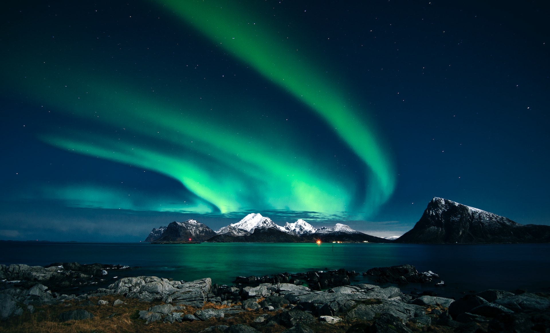 Mesmerising view of the ethereal Northern Lights from the Canadian Arctic.