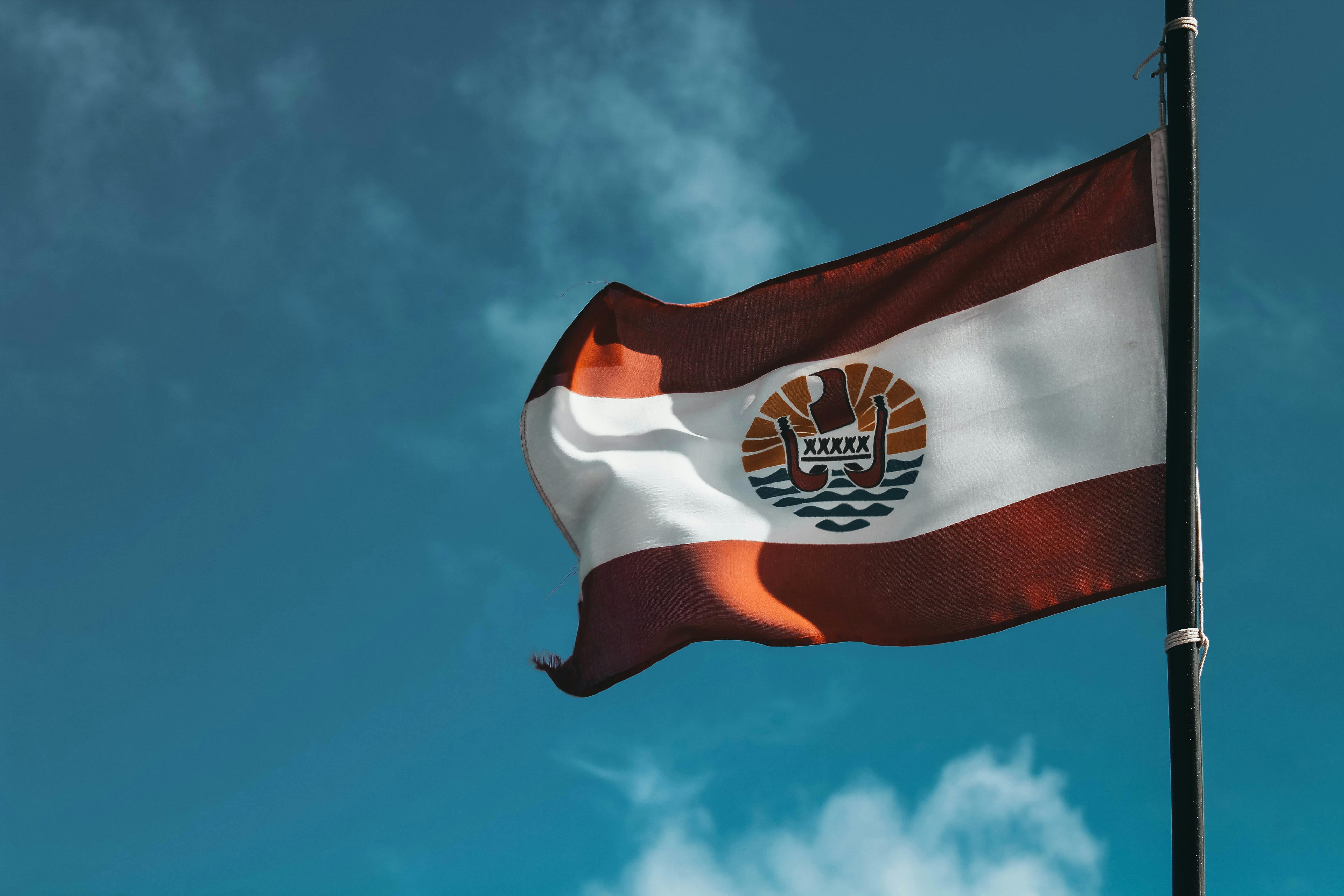 Tahiti flag on a pole