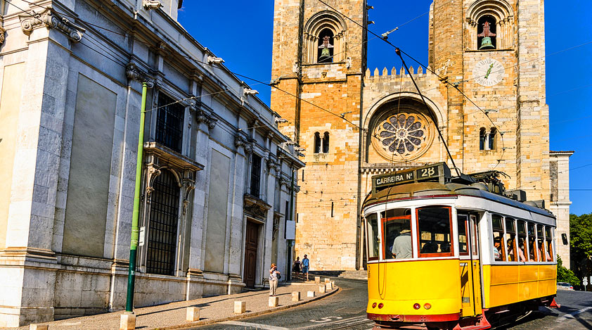 A tram in Lisbon