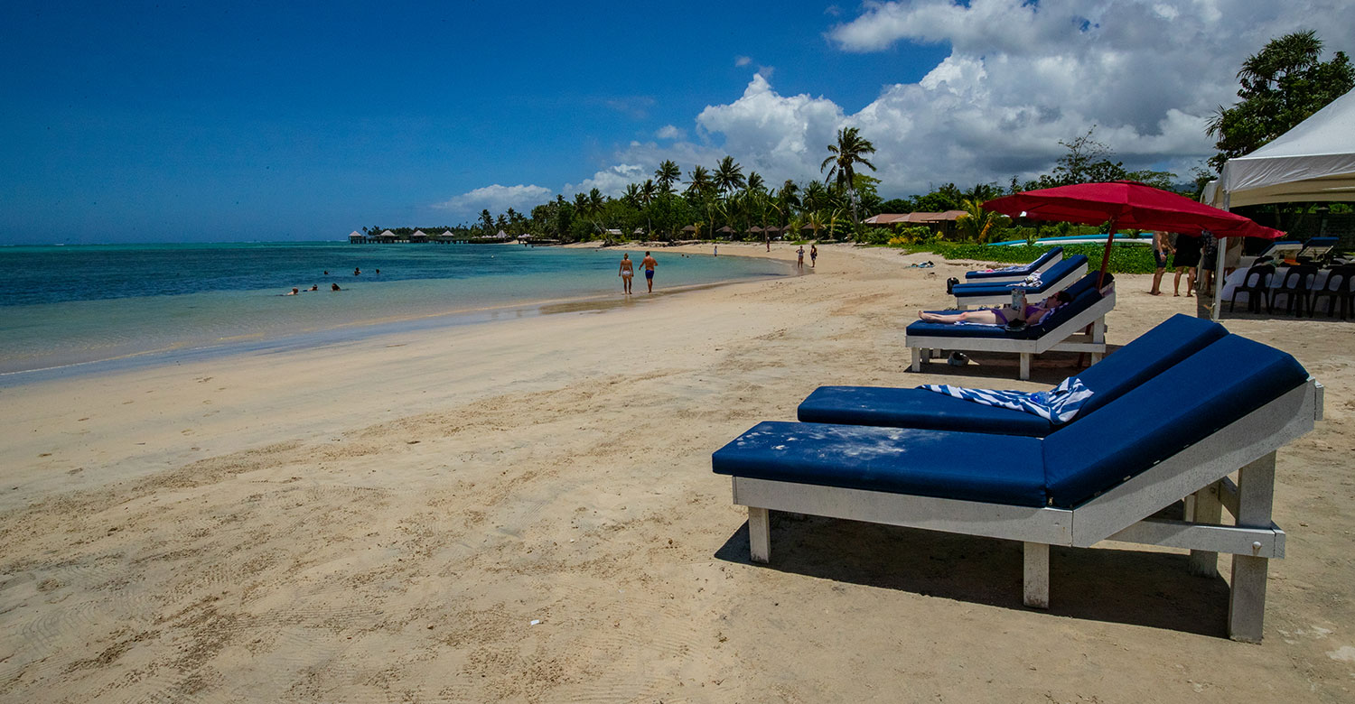 Beach Lounges at Sinalei reef Resort & Spa | Image credit Samoa Tourism Authority
