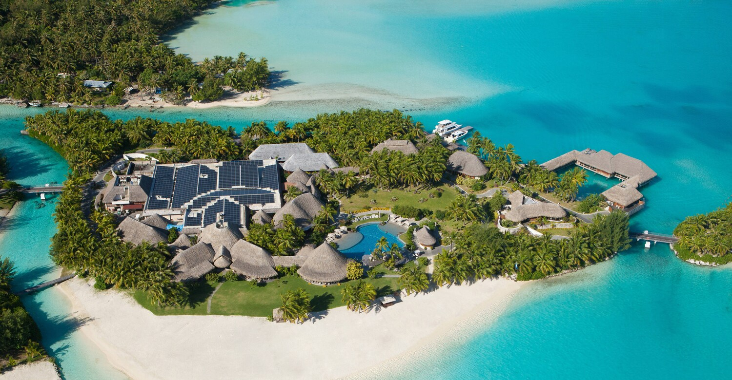 Aerial view of St Regis Bora Bora