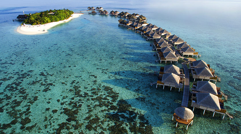 Overwater bungalows at Adaaran Prestige Vadoo