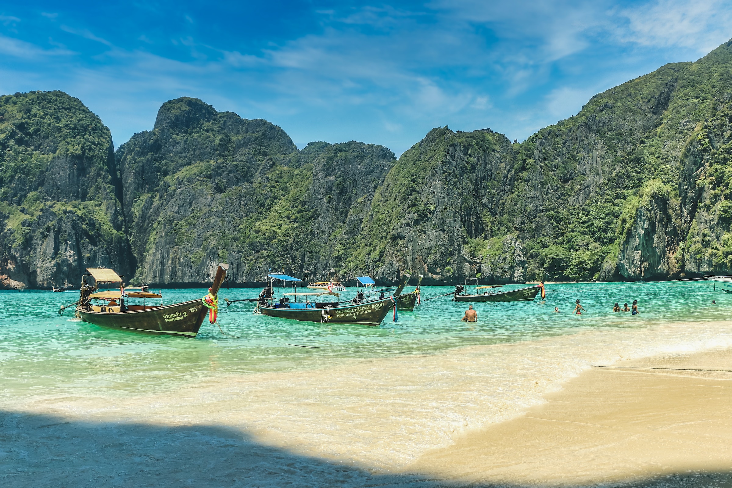 The stunning Phi Phi Islands, home to plenty of breathtaking tropical beaches in the resort town of Krabi.