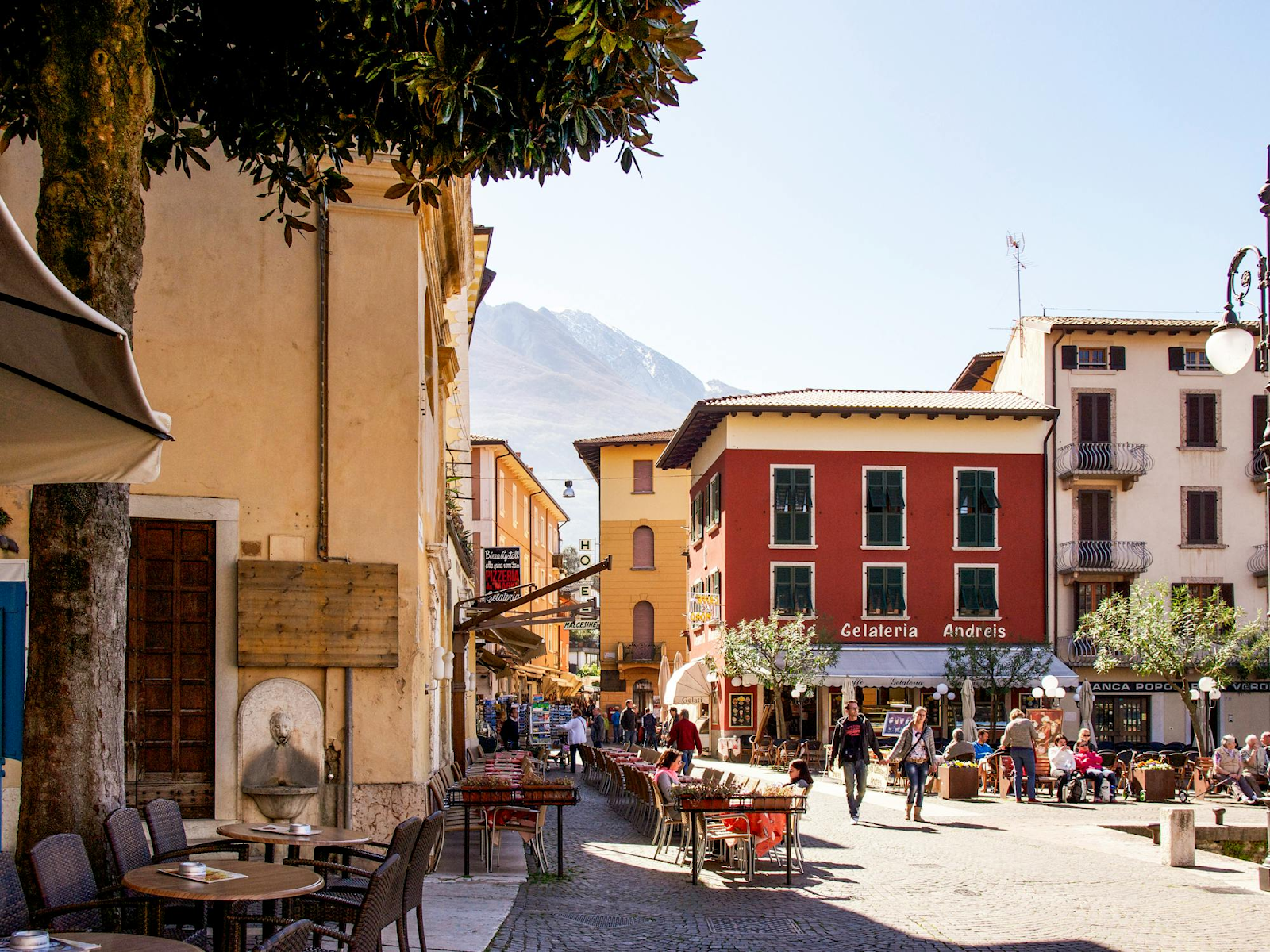 A restaurant strip in Limone sul Garda, Italy