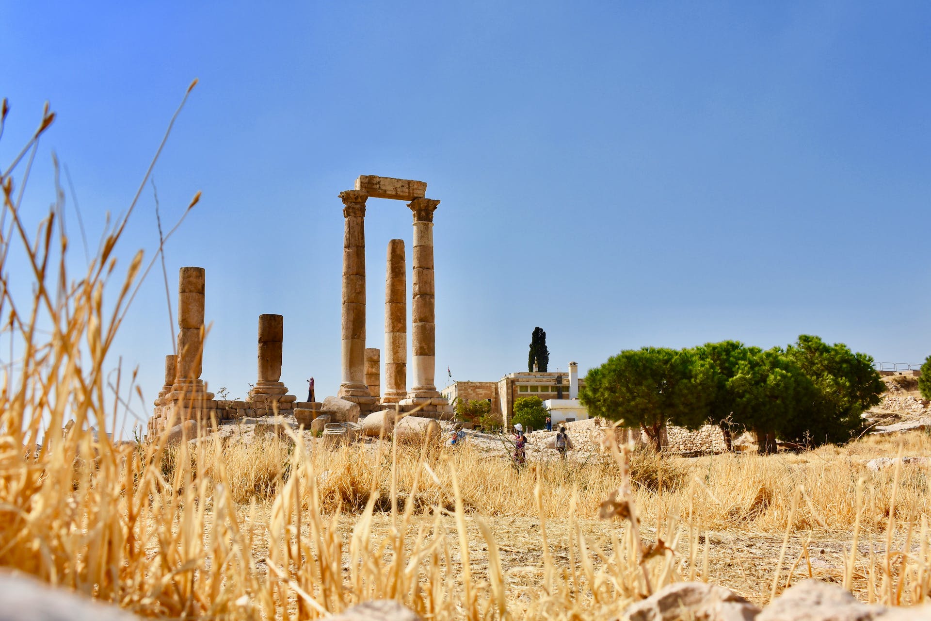 The ruins of the Temple of Hercules at the famous Amman Citadel.