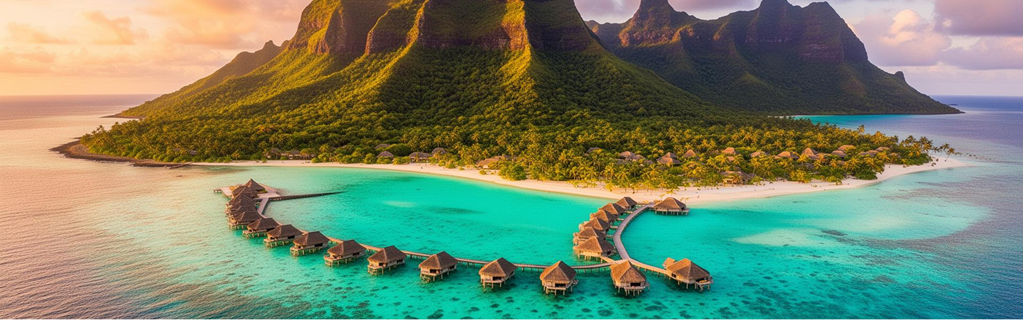 Tropical island sunset